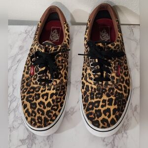 Vans Era 59 Leopard Print Leather Heel Sneakers womens 12